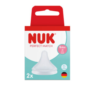 NUK Perfect Match pudelītes knupīši 6+mēn., Flow control, 2gab.