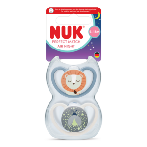 NUK silikona māneklis PERFECT MATCH AIR NIGHT, 18-36 mēn., 2gb LAUVA