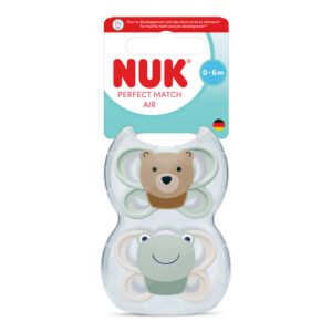 NUK PERFECT MATCH AIR, 0-6 mēn., 2 gab. Lācis/Varde