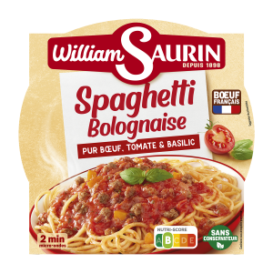 William Saurin Spageti Boloņas mērcē ar liellopa gaļu, trauciņā, 300g